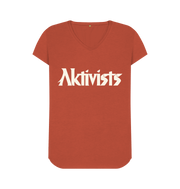 Rust Women's Logo V-Neck Tee