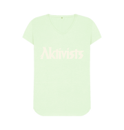 Pastel Green Women's Logo V-Neck Tee