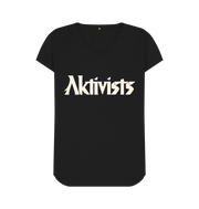 Black Women's Logo V-Neck Tee