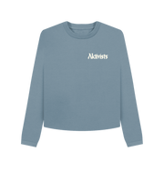 Stone Blue Women's Small Logo Boxy Sweatshirt